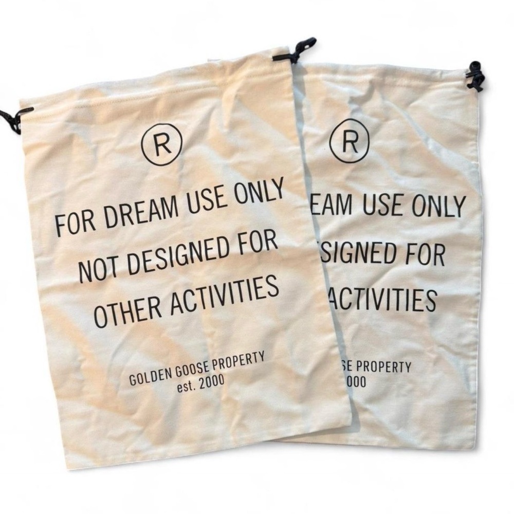 GOLDEN GOOSE set of 2  white drawstring bags/dust covers.